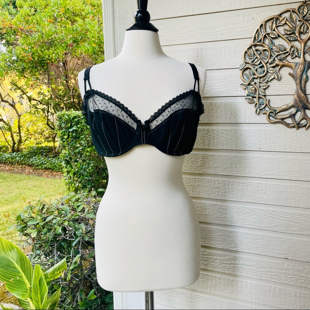 GUC Plus Size Felina Bra, Black Overmesh, Underwire, 40D